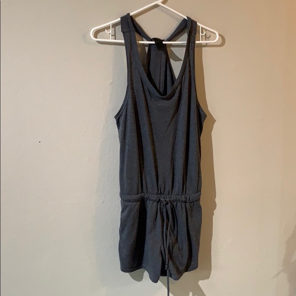 Romper/ Gray/ Pockets/ Cut Back